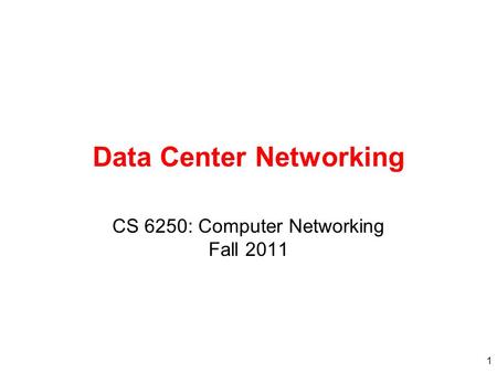 Data Center Networking