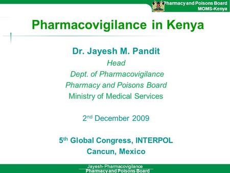 Pharmacovigilance in Kenya