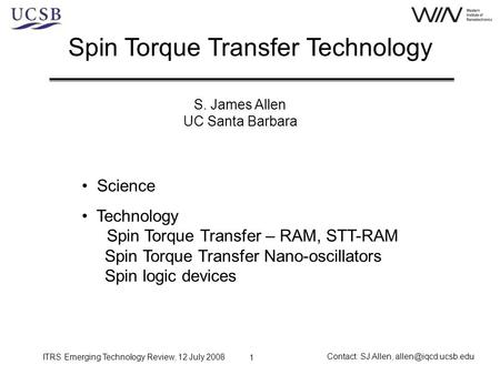 Spin Torque Transfer Technology