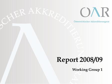 Report 2008/09 Working Group 1. 2 WG 1 Members Elisabeth Fiorioli (Chair) Marianne Cox (expert) / Christoph Demand (expert) Mark Frederiks (ECA coordinator)