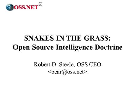 Open Source Intelligence Doctrine