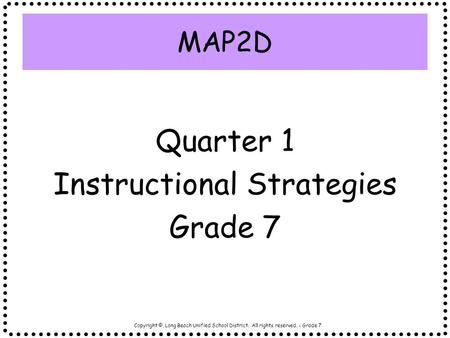 Instructional Strategies