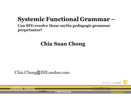 Systemic Functional Grammar –