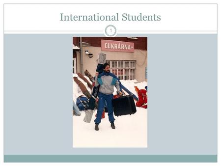 1 International Students. 2 My Perspectives International student 20 years in the UK Currently responsible for in-country delivery Passionate about International.