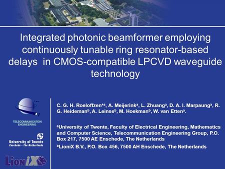 Integrated photonic beamformer employing