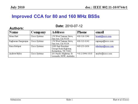 Improved CCA for 80 and 160 MHz BSSs