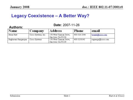 Legacy Coexistence – A Better Way?