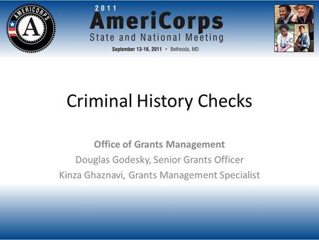 Criminal History Checks