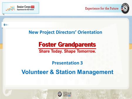 New Project Directors’ Orientation