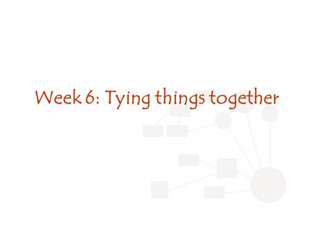 Week 6: Tying things together. Review Multiple Intelligence Extending the classroom Role of lesson plans Facets of understanding Blooms taxonomy Motivation.