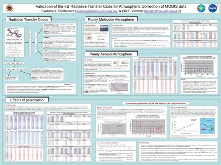 Svetlana Y. Kotchenova & Eric F. Vermote Radiative Transfer Codes