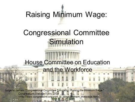 Raising Minimum Wage: Congressional Committee Simulation