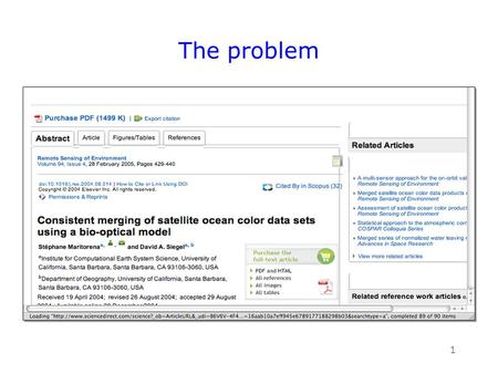 Earth science data: second class citizen in the scholarly record G REG J ANÉE University of California, Santa Barbara; and California Digital Library.