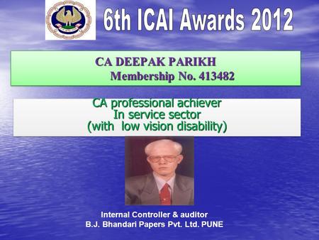 CA DEEPAK PARIKH Membership No