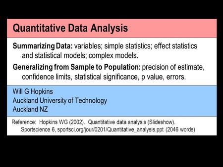 Quantitative Data Analysis