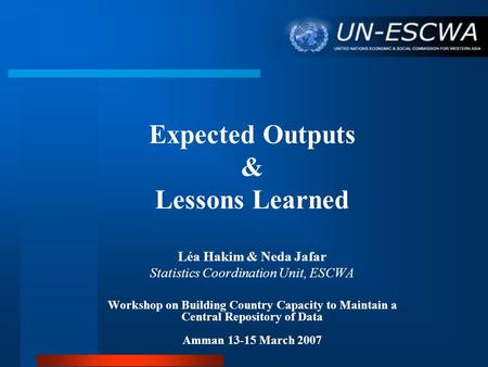 Expected Outputs & Lessons Learned