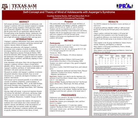 ABSRACT Self-concept and theory of mind abilities of adolescents with Aspergers syndrome (AS) were assessed compared to students with specific learning.