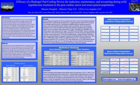 Efficacy of a Hydrogel Pad Cooling Device for induction, maintenance, and rewarming during mild hypothermia treatment in the post cardiac arrest and neuro.