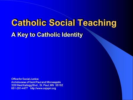 Catholic Social Teaching