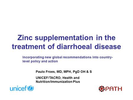 Zinc supplementation in the treatment of diarrhoeal disease