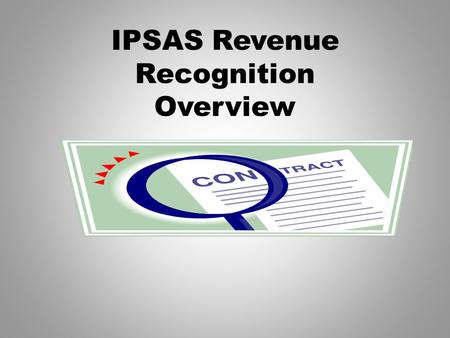 IPSAS Revenue Recognition Overview