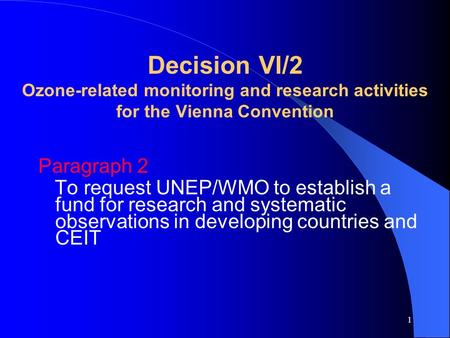 Activities under the VC Trust Fund for Activities under the VC Trust Fund for Research and Systematic Observation Financial Status of the Trust Fund Megumi.