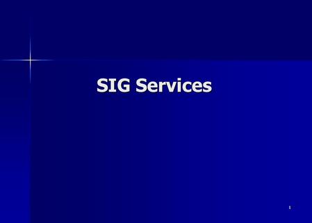 1 SIG Services. 2 ACM HQ John White, ACM CEO John White, ACM CEO Pat Ryan, ACM COO Pat Ryan, ACM COO Information Systems Information Systems Office of.