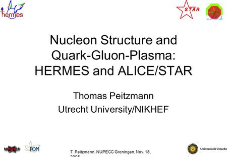 Nucleon Structure and Quark-Gluon-Plasma: HERMES and ALICE/STAR