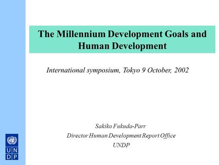 The Millennium Development Goals and Human Development