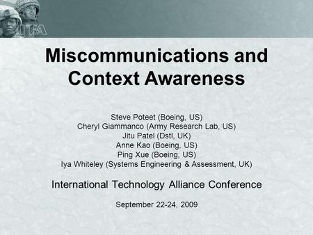 Miscommunications and Context Awareness