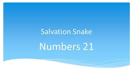 Salvation Snake Numbers 21. Author Moses Jesus in Numbers.