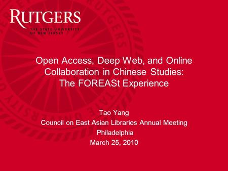 Council on East Asian Libraries Annual Meeting