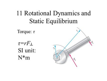 11 Rotational Dynamics and Static Equilibrium