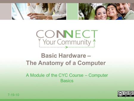 1 Basic Hardware – The Anatomy of a Computer A Module of the CYC Course – Computer Basics 7-19-10.