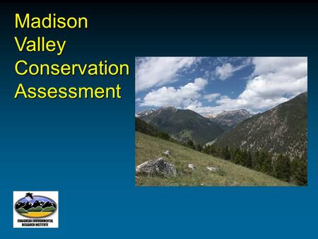 Madison Valley Conservation Assessment. Madison Valley Study Area.