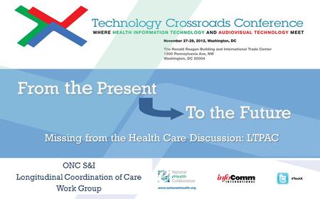 ONC S&I Longitudinal Coordination of Care Work Group From the Present To the Future Missing from the Health Care Discussion: LTPAC.