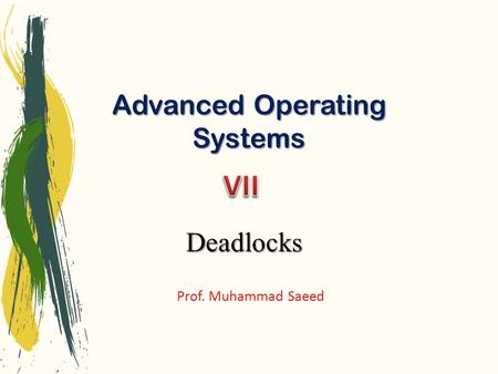 Advanced Operating Systems