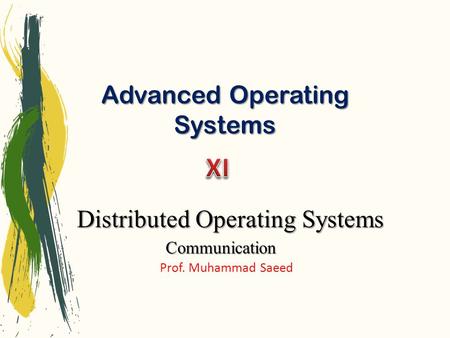 Advanced Operating Systems