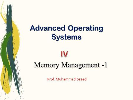 Advanced Operating Systems