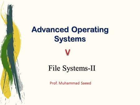 Advanced Operating Systems