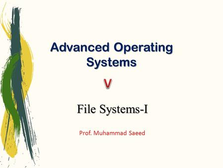 Advanced Operating Systems