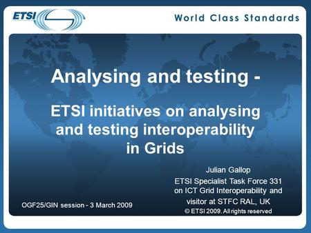 Analysing and testing -