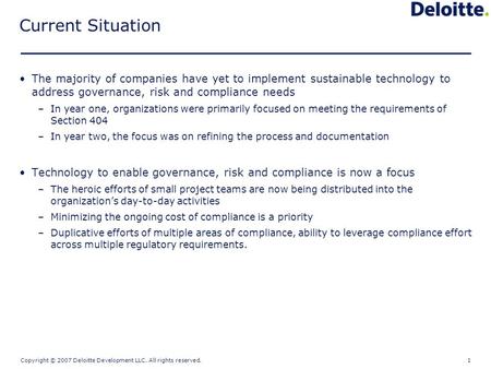 Compliance Technology Solutions NASACT Presentation Material Robert Garagiola – AERS National Technology Practice January 31 st, 2007.