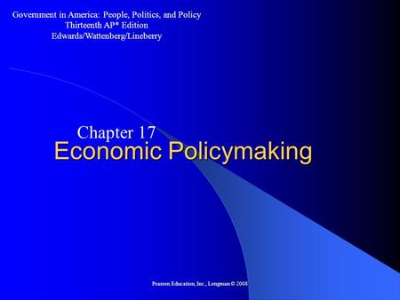 Economic Policymaking