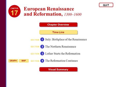 17 European Renaissance and Reformation, 1300–1600