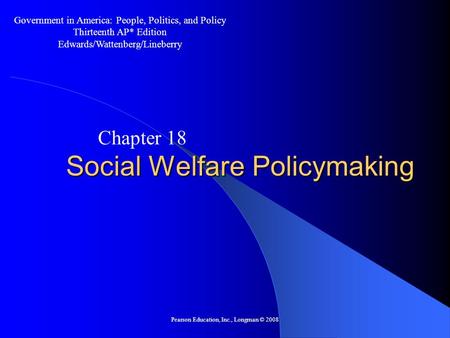 Social Welfare Policymaking