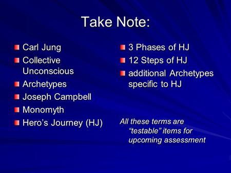 Take Note: Carl Jung Collective Unconscious Archetypes Joseph Campbell