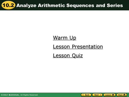 Warm Up Lesson Presentation Lesson Quiz