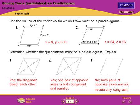 Proving That a Quadrilateral is a Parallelogram