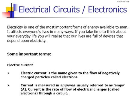 Electrical Circuits / Electronics